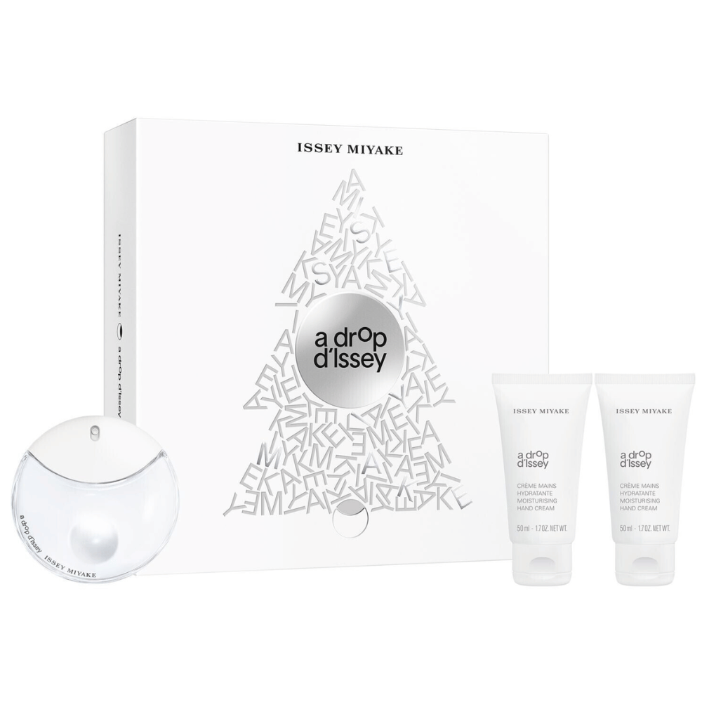 Issey Miyake A Drop D'Issey 50ml 3 Piece Gift Set - 50ml Eau de Parfum Spray, 2 x 50ml Hand Cream- Lillys Pharmacy and Health Store