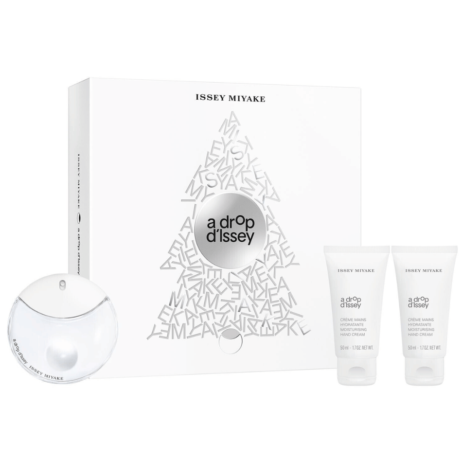 Issey Miyake A Drop D'Issey 50ml 3 Piece Gift Set - 50ml Eau de Parfum Spray, 2 x 50ml Hand Cream- Lillys Pharmacy and Health Store