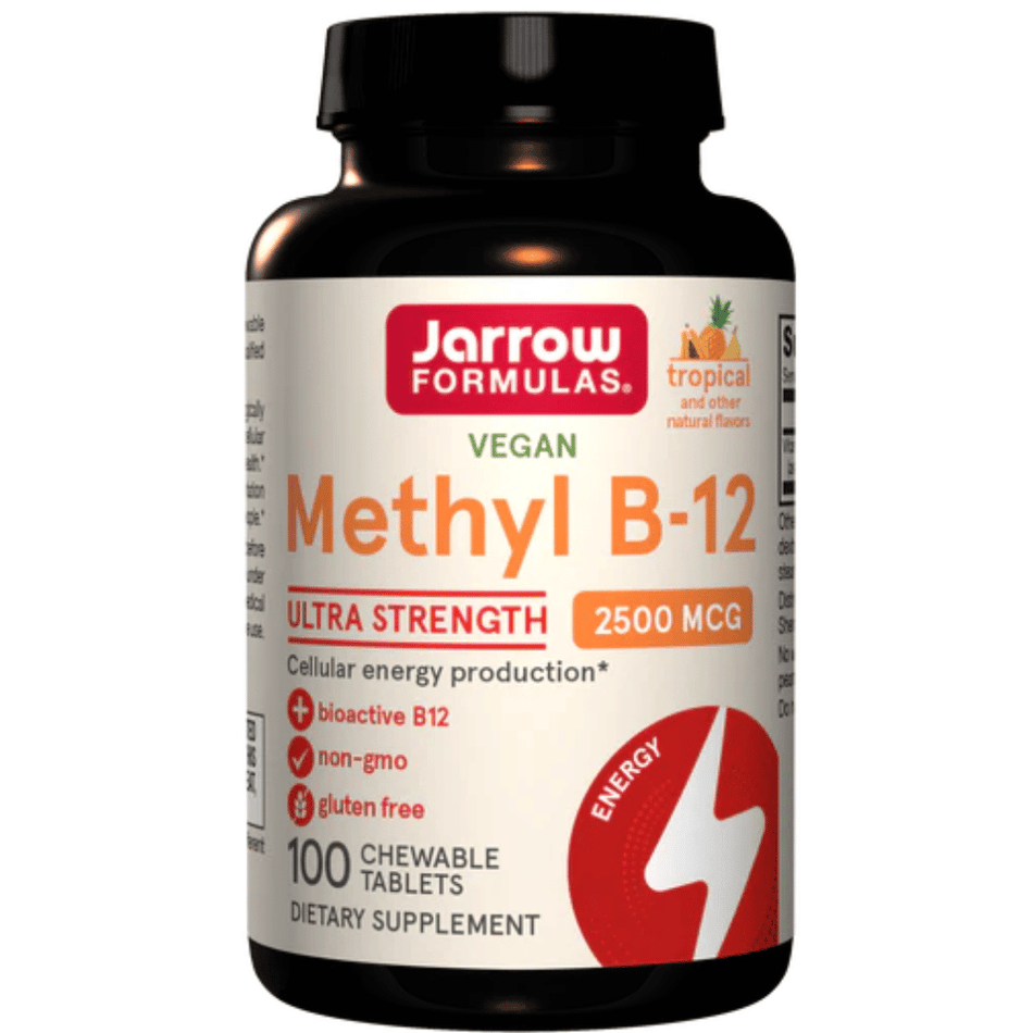 Jarrow Formulas Methyl B-12, 2500mcg (Tropical) - 100 vegan chewable tabs- Lillys Pharmacy and Health Store