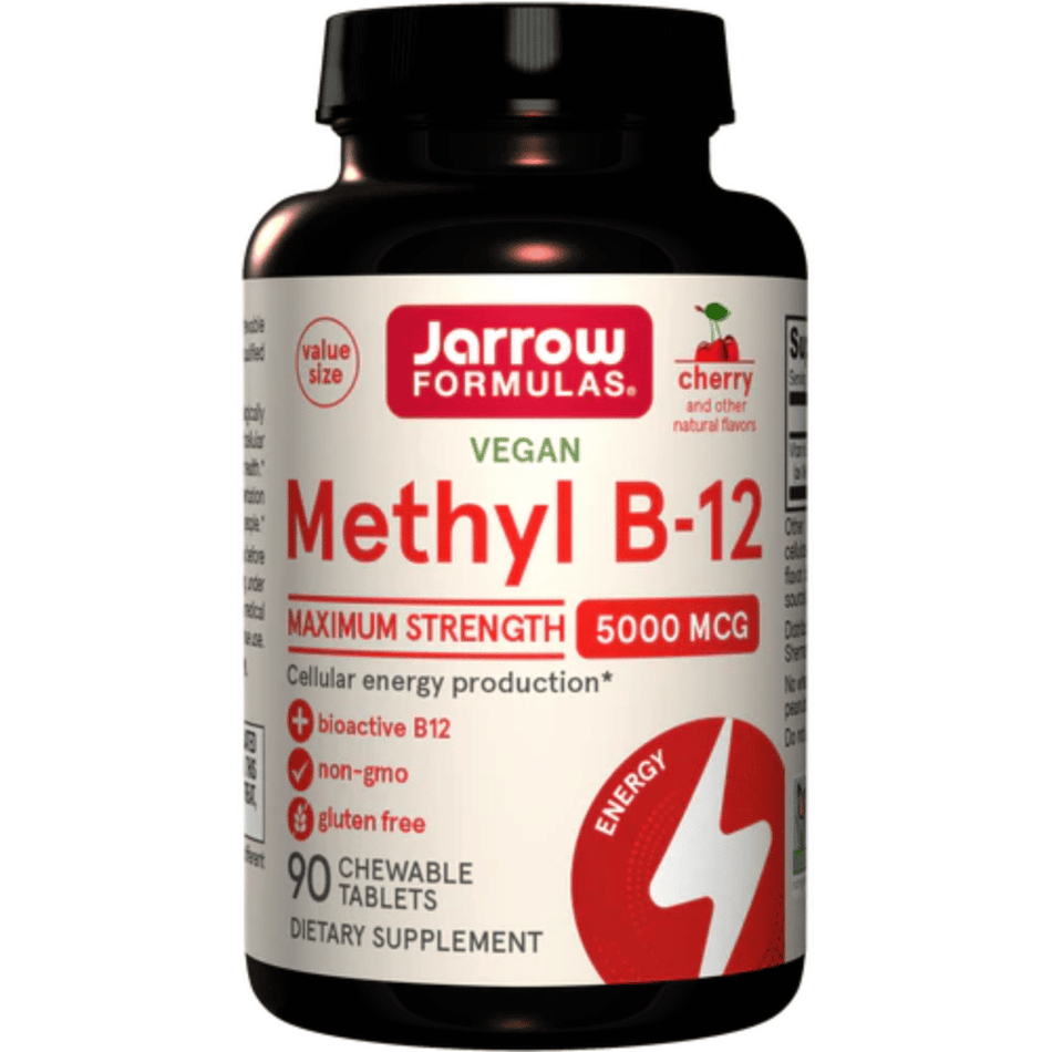 Jarrow Formulas Methyl B-12, 5000mcg (Cherry) - 90 chewable tabs- Lillys Pharmacy and Health Store