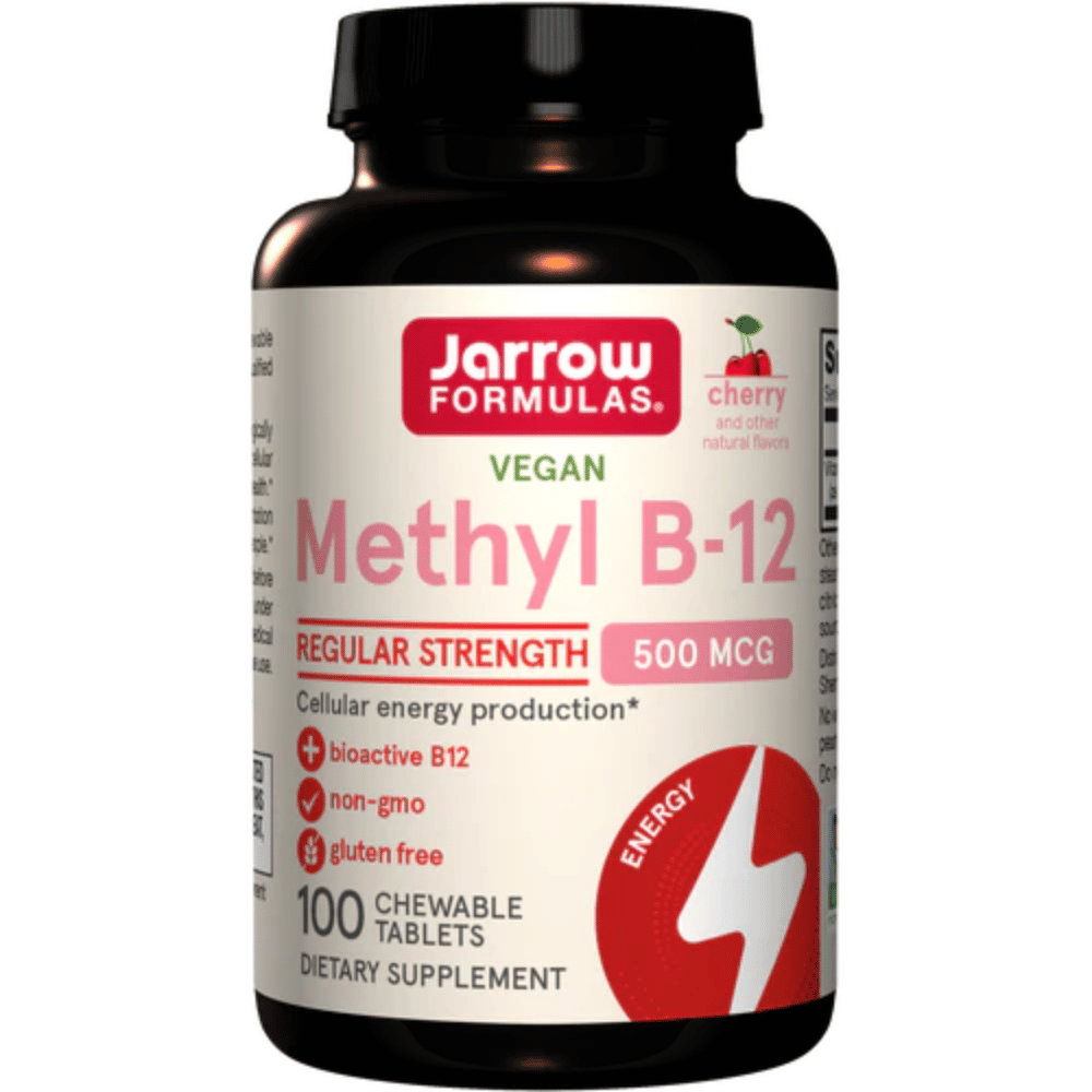 Jarrow Formulas Methyl B-12, 500mcg (Cherry) - 100 vegan chewable tabs- Lillys Pharmacy and Health Store