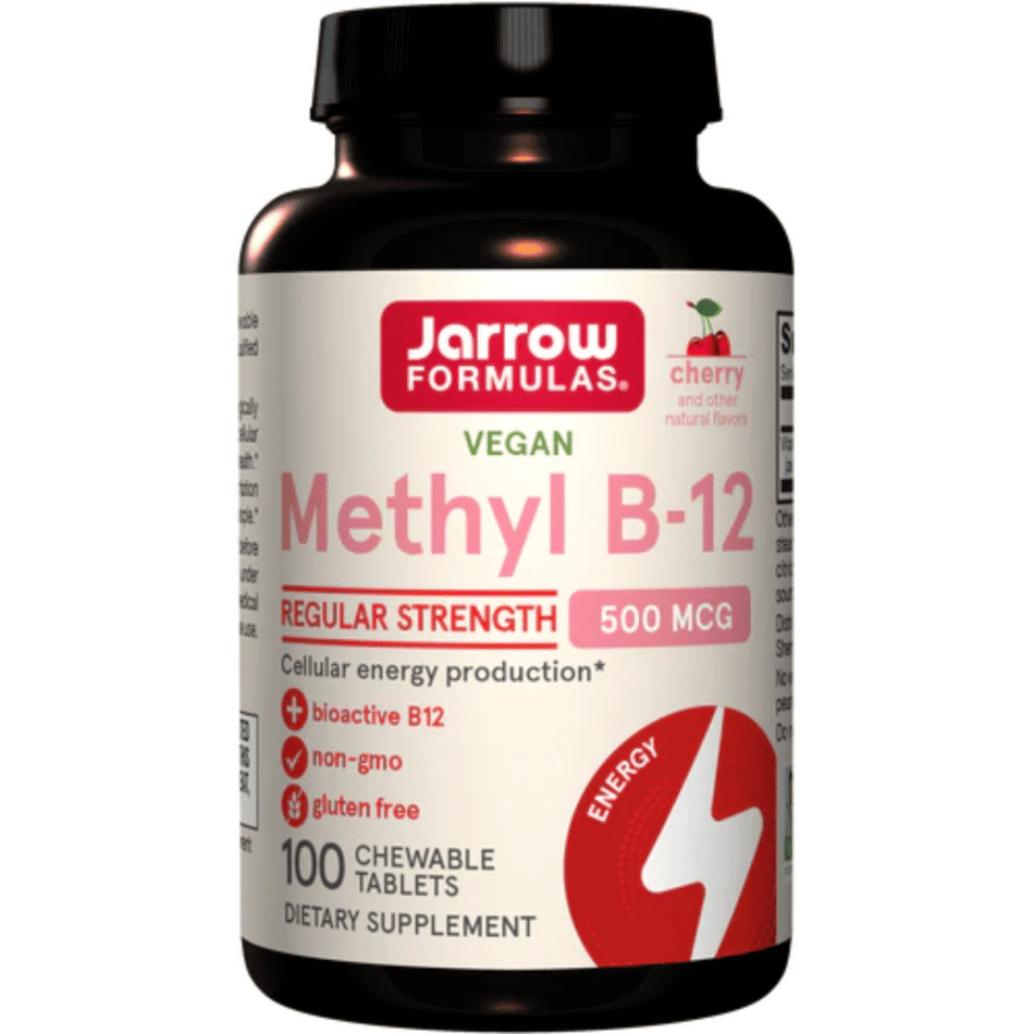 Jarrow Formulas Methyl B-12, 500mcg (Cherry) - 100 vegan chewable tabs- Lillys Pharmacy and Health Store