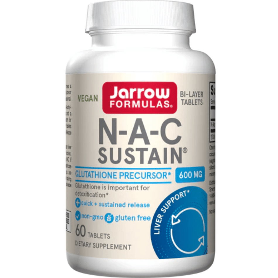 Jarrow Formulas N-A-C Sustain, 600mg - 60 tabs- Lillys Pharmacy and Health Store