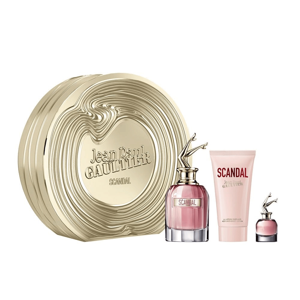 Jean Paul Gaultier JPG Scandal 80ml 3 Piece Gift Set - 80ml Eau de Parfum Spray, 75ml Body Lotion, 6ml Eau de Parfum Spray- Lillys Pharmacy and Health Store