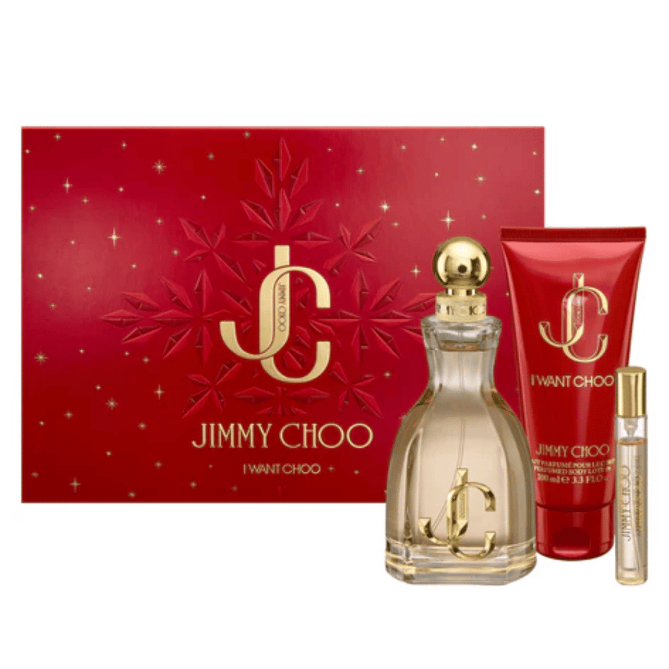 Jimmy Choo I Want Choo 100ml 3pc Gift Set100ml Edp Spr, 100ml Body Lotion, 7.5ml Edp Spr- Lillys Pharmacy and Health Store