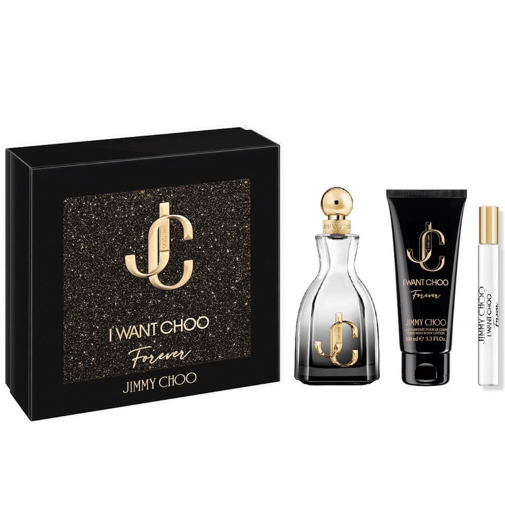 Jimmy Choo I Want Choo Forever 100ml 3pc Gift Set 100ml Edp Spr, 100ml Body Lotion, 7.5ml Edp Spr- Lillys Pharmacy and Health Store
