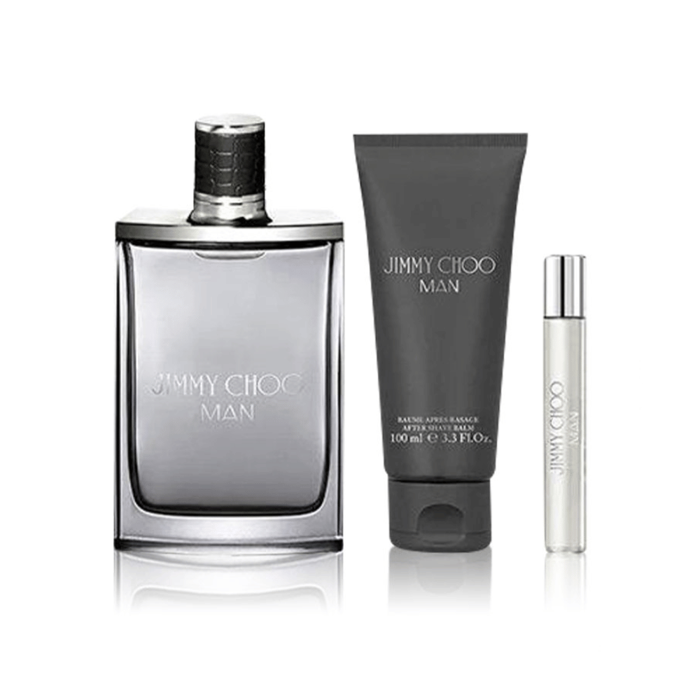 Jimmy Choo Man 100ml 3 Piece Gift Set - 100ml Eau de Toilette Spray, 100ml Shower Gel, 7.5ml Eau de Toilette Spray- Lillys Pharmacy and Health Store