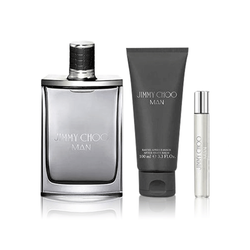 Jimmy Choo Man 100ml 3 Piece Gift Set - 100ml Eau de Toilette Spray, 100ml Shower Gel, 7.5ml Eau de Toilette Spray- Lillys Pharmacy and Health Store