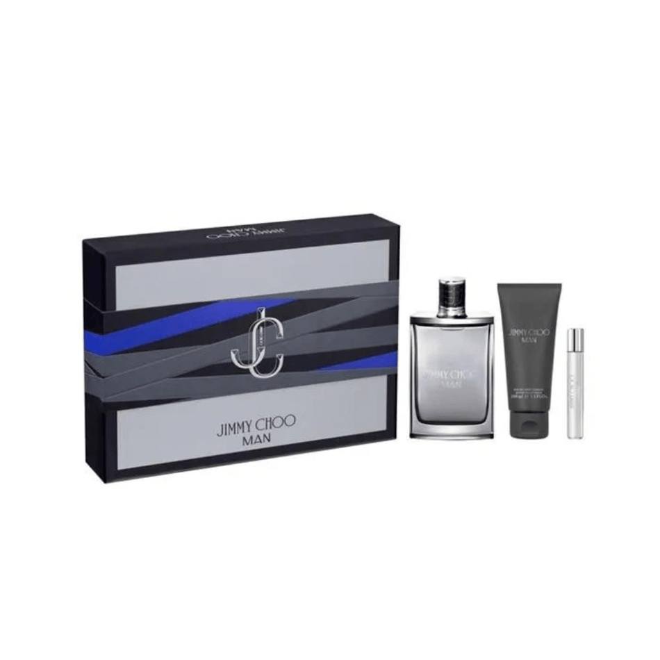 Jimmy Choo Man 100ml 3 Piece Gift Set - 100ml Eau de Toilette Spray, 100ml Shower Gel, 7.5ml Eau de Toilette Spray- Lillys Pharmacy and Health Store