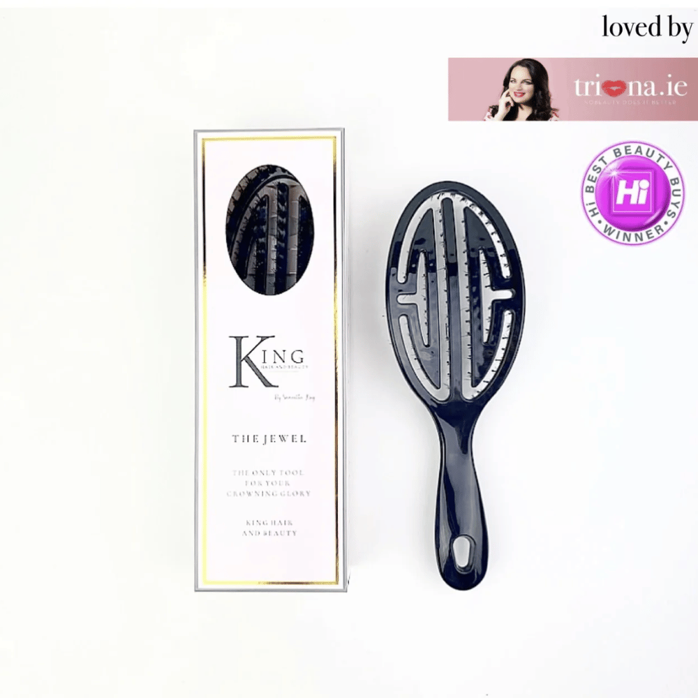 King Hair & Beauty The Jewel Hairbrush- Black- Lillys Pharmacy and Health Store
