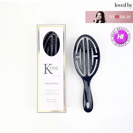 King Hair & Beauty The Jewel Hairbrush- Black- Lillys Pharmacy and Health Store