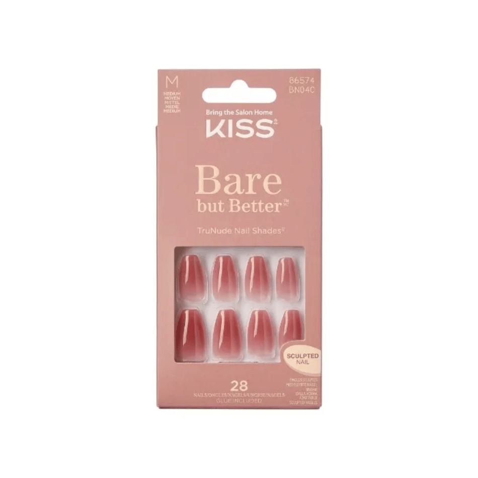Kiss Bare But Better Nude Nude Medium Coffin Nails- Lillys Pharmacy and Health Store