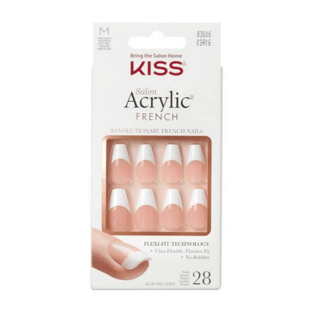 Kiss Salon Acrylic French Nude Medium Oval Nails