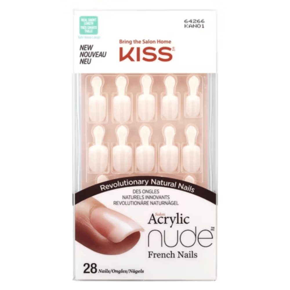Kiss Salon Acrylic French Nude Real Short Nails