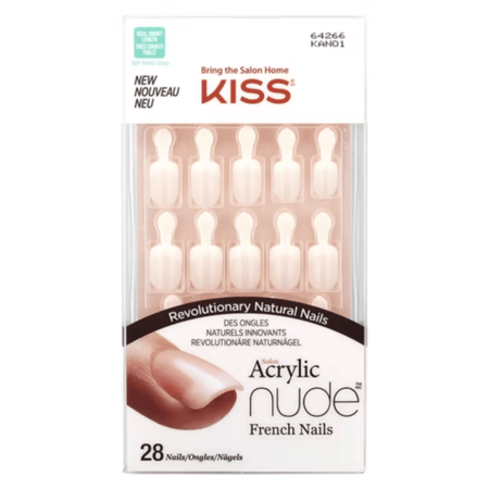 Kiss Salon Acrylic French Nude Real Short Nails