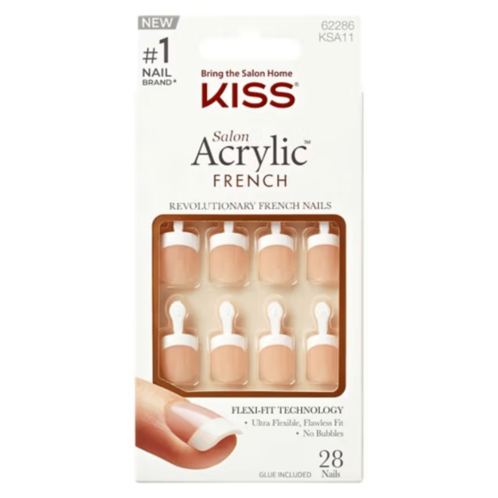Kiss Salon Acrylic French Power Play False Nails