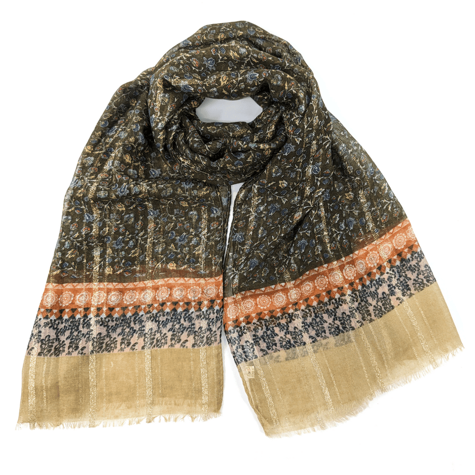 Koutia - Baroque Border Scarf - Light Caramel- Lillys Pharmacy and Health Store