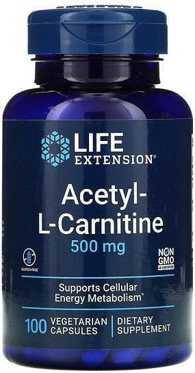 Life Extension AcetylLCarnitine, 500mg 100 vcaps- Lillys Pharmacy and Health Store