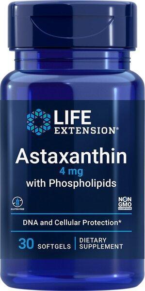 Life Extension Astaxanthin with Phospholipids, 4mg 30 softgels- Lillys Pharmacy and Health Store