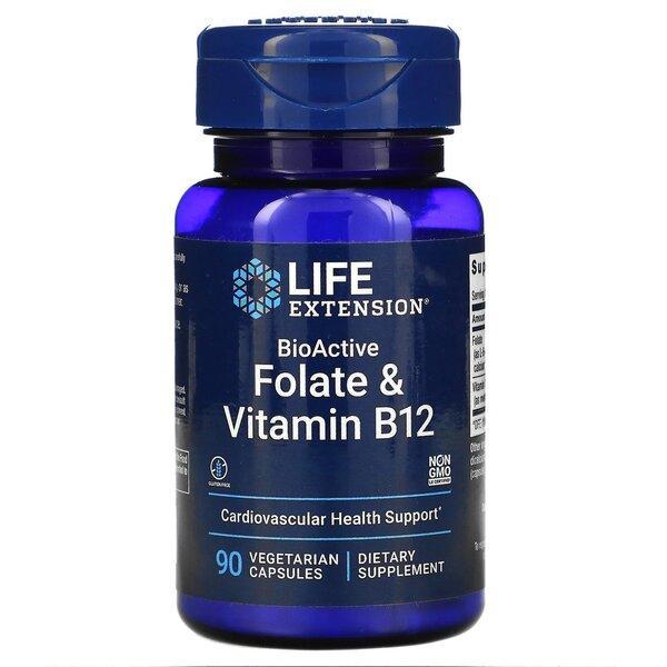 Life Extension BioActive Folate & Vitamin B12 90 vcaps- Lillys Pharmacy and Health Store