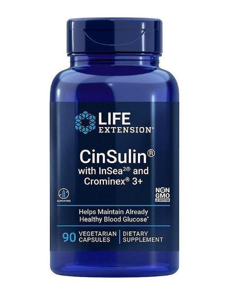 Life Extension CinSulin with InSea2 & Crominex 3+ 90 vcaps- Lillys Pharmacy and Health Store