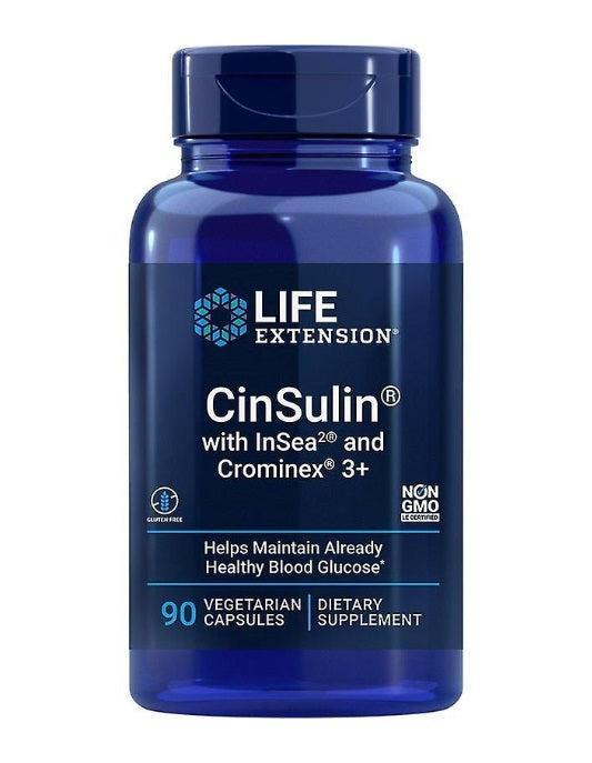 Life Extension CinSulin with InSea2 & Crominex 3+ 90 vcaps- Lillys Pharmacy and Health Store