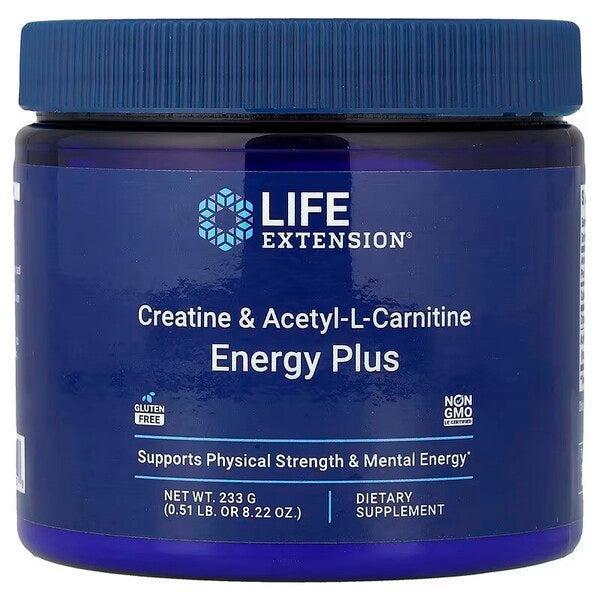 Life Extension Creatine & AcetylLCarnitine Energy Plus 233g- Lillys Pharmacy and Health Store