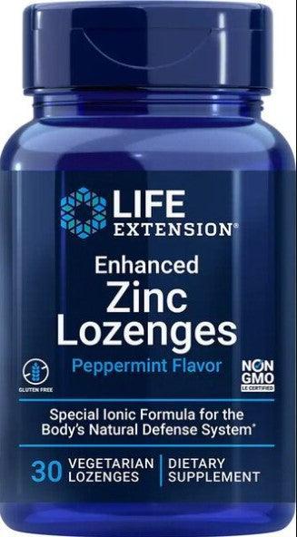 Life Extension Enhanced Zinc Lozenges, Peppermint 30 vegetarian lozenges- Lillys Pharmacy and Health Store