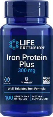 Life Extension Iron Protein Plus, 300mg 100 vcaps- Lillys Pharmacy and Health Store