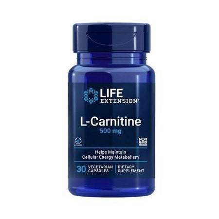 Life Extension LCarnitine, 500mg 30 vcaps- Lillys Pharmacy and Health Store