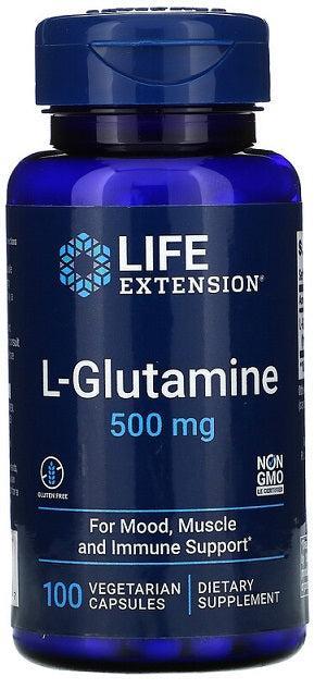 Life Extension LGlutamine, 500mg 100 vcaps- Lillys Pharmacy and Health Store