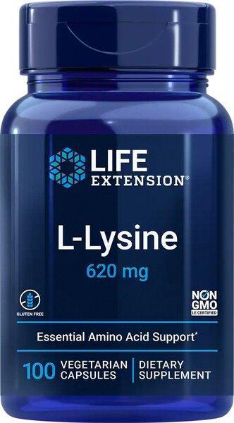 Life Extension LLysine, 620mg 100 vcaps- Lillys Pharmacy and Health Store