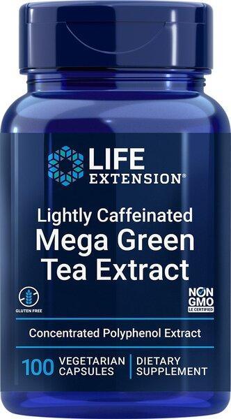 Life Extension Lightly Caffeinated Mega Green Tea Extract 100 vcaps- Lillys Pharmacy and Health Store