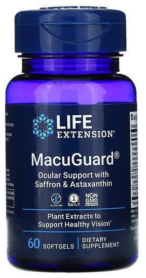 Life Extension MacuGuard Ocular Support with Saffron & Astaxanthin 60 softgels- Lillys Pharmacy and Health Store