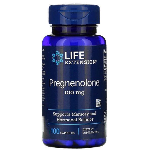 Life Extension Pregnenolone, 100mg 100 caps- Lillys Pharmacy and Health Store