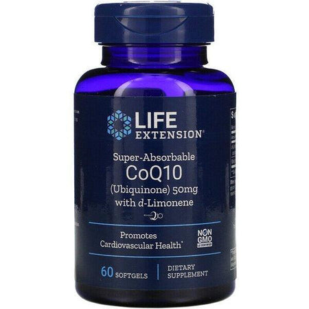 Life Extension Super Absorbable CoQ10 with dLimonene, 50 mg 60 Softgels- Lillys Pharmacy and Health Store