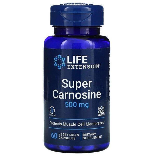 Life Extension Super Carnosine, 500mg 60 vcaps- Lillys Pharmacy and Health Store
