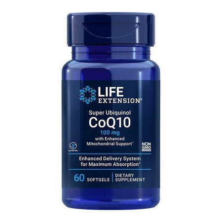 Life Extension Super Ubiquinol CoQ10 with Enhanced Mitochondrial Support, 100mg 60 softgels- Lillys Pharmacy and Health Store