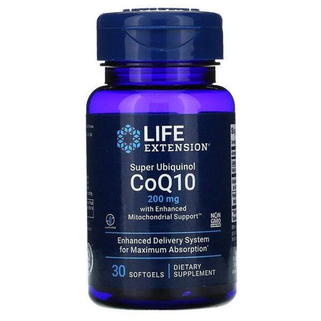 Life Extension Super Ubiquinol CoQ10 with Enhanced Mitochondrial Support, 200mg 30 softgels- Lillys Pharmacy and Health Store