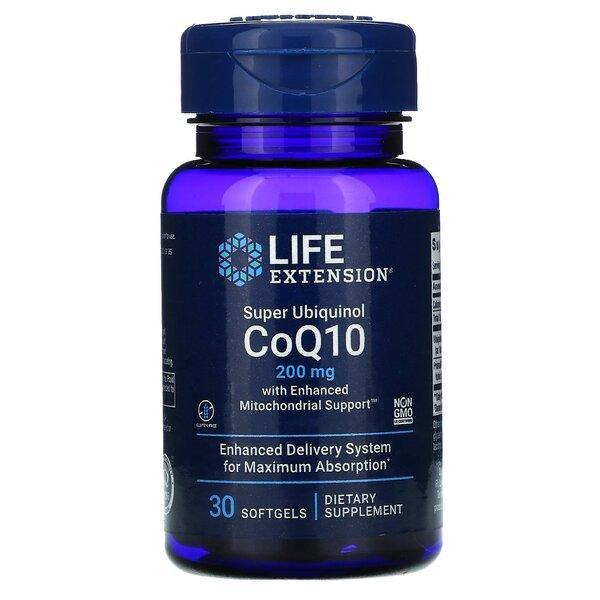Life Extension Super Ubiquinol CoQ10 with Enhanced Mitochondrial Support, 200mg 30 softgels- Lillys Pharmacy and Health Store
