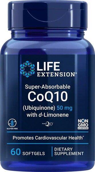 Life Extension SuperAbsorbable CoQ10 (Ubiquinone) with dLimonene, 100mg 60 softgels- Lillys Pharmacy and Health Store