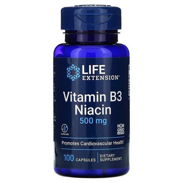 Life Extension Vitamin B3 Niacin, 500mg 100 caps- Lillys Pharmacy and Health Store