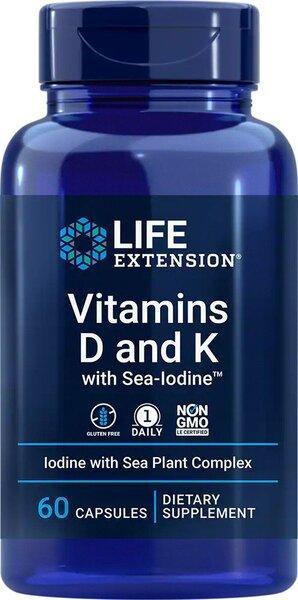 Life Extension Vitamins D and K with SeaIodine 60 caps- Lillys Pharmacy and Health Store