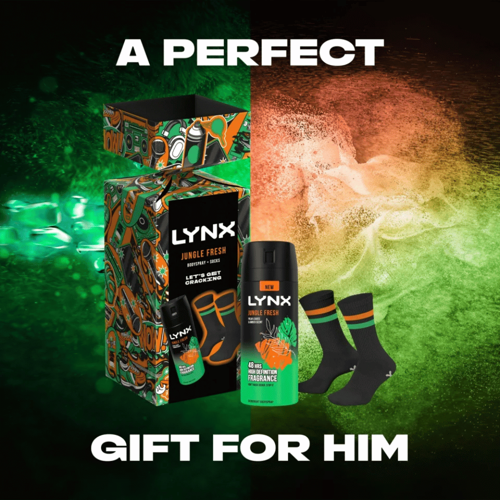 Lynx Jungle Fresh Body Spray & Socks Cracker Gift Set- Lillys Pharmacy and Health Store