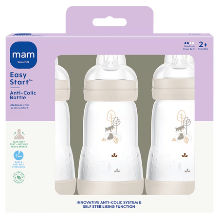 MAM Easy Start Anti-Colic Triple Pack Bottles 260ml 2+ Months- Lillys Pharmacy and Health Store