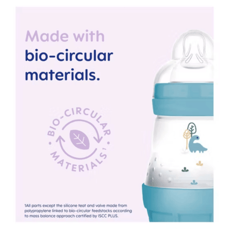 MAM Easy Start Bottle Set 0+Months 4 x 260ml Body Bottles, 2 x 130ml Bottles With Slow Flow Teats Size 0, 2 x 160ml Bottles With Slow Flow Teats Size 1, 0-2 Months Start Soother, Soft Bottle Spout, Hold My Bottle Handle- Lillys Pharmacy and Health Store
