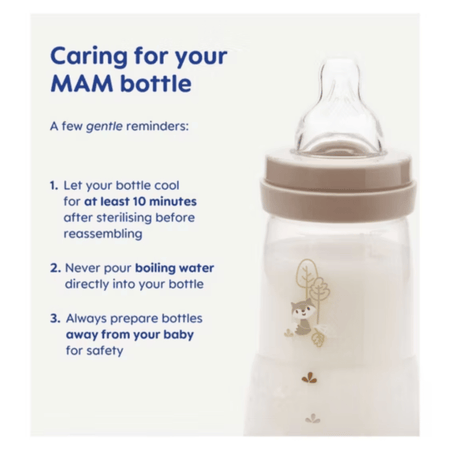 MAM Easy Start Bottle Set 0+Months 4 x 260ml Body Bottles, 2 x 130ml Bottles With Slow Flow Teats Size 0, 2 x 160ml Bottles With Slow Flow Teats Size 1, 0-2 Months Start Soother, Soft Bottle Spout, Hold My Bottle Handle- Lillys Pharmacy and Health Store