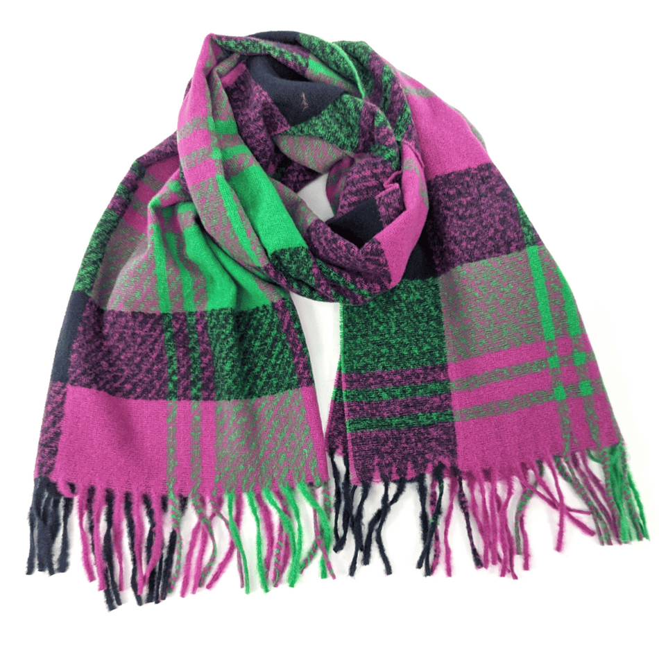 Mako - Thick Check Scarf - Parakeet Purple- Lillys Pharmacy and Health Store