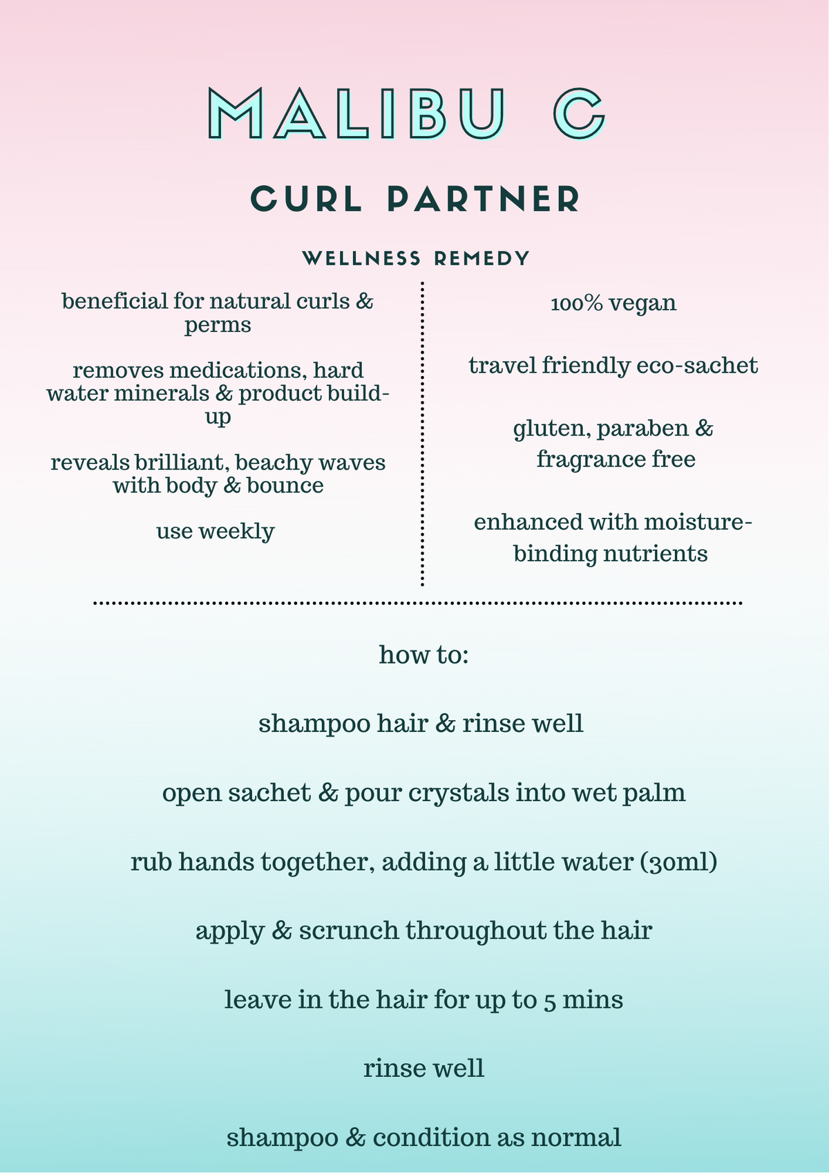 Malibu C Curl Partner Remedy Sachet- Lillys Pharmacy and Health Store