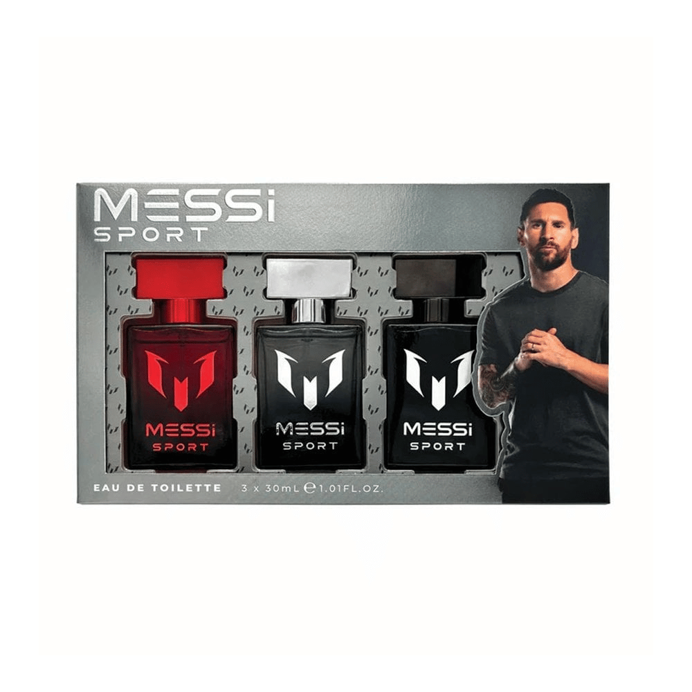Messi Sport 30ml 3 Piece Gift Set - 30ml Red Eau de Toilette Spray, 30ml Black Eau de Toilette Spray, 30ml Silver Eau de Toilette Spray- Lillys Pharmacy and Health Store